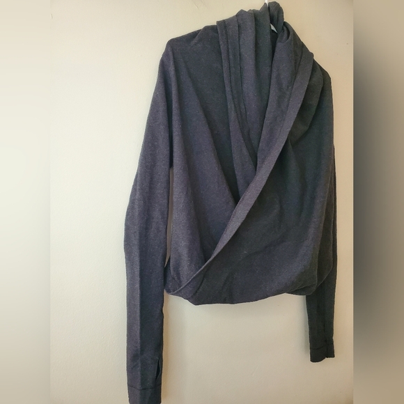 Women's Grey/Charcoal, Lululemon Iconic Wrap Sweater, Size 6 - Picture 5 of 11
